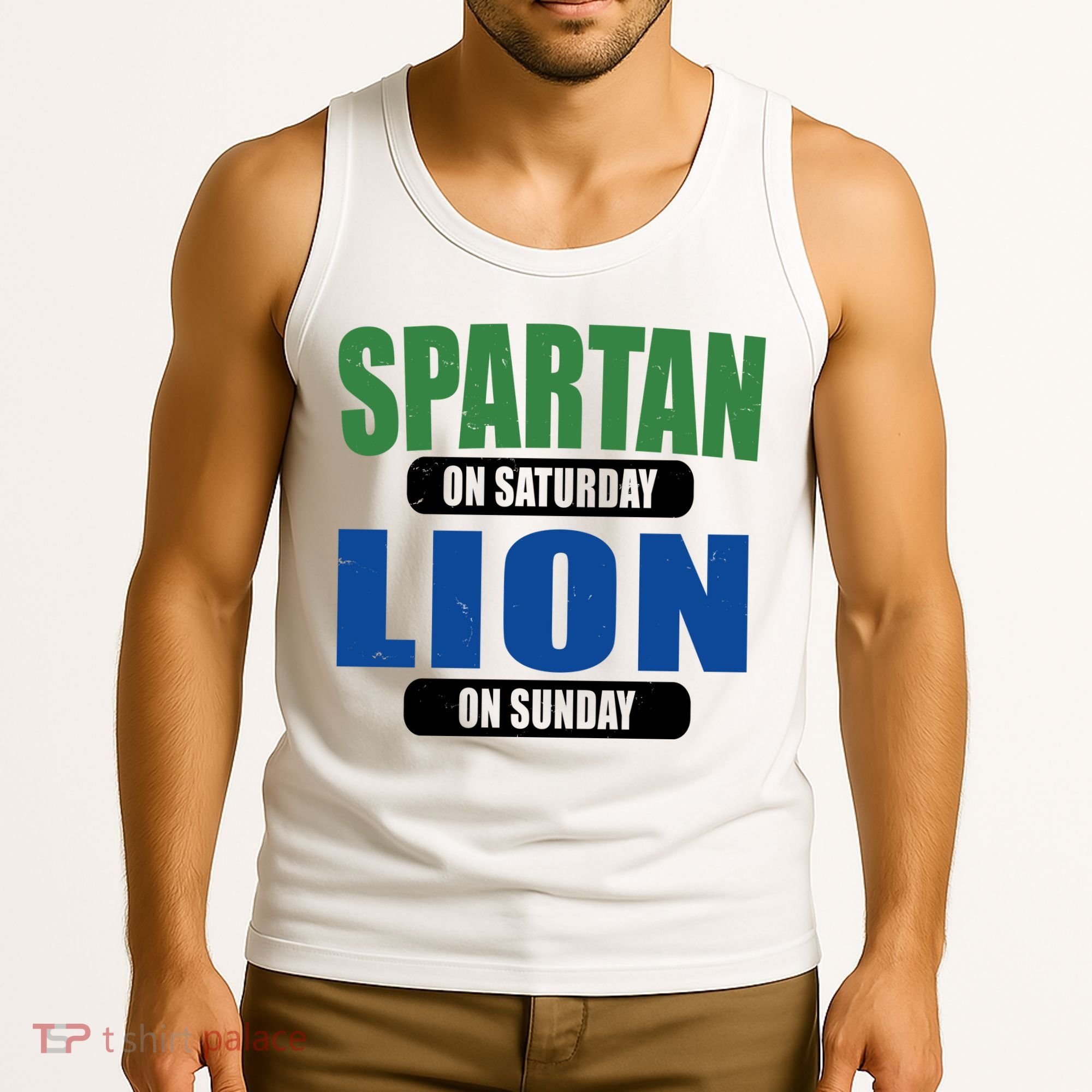 Spartan On Saturday Lion On Sunday Tank Top