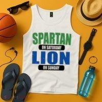 Spartan On Saturday Lion On Sunday Tank Top thumb 4
