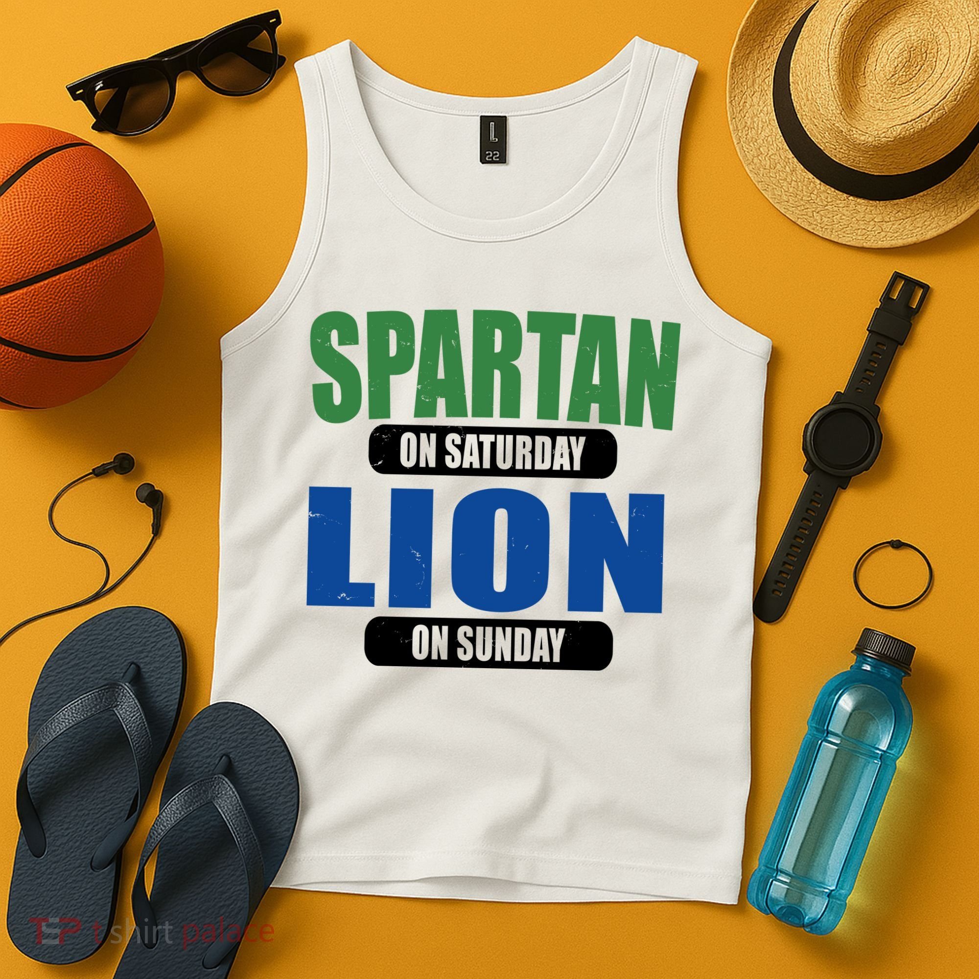 Spartan On Saturday Lion On Sunday Tank Top
