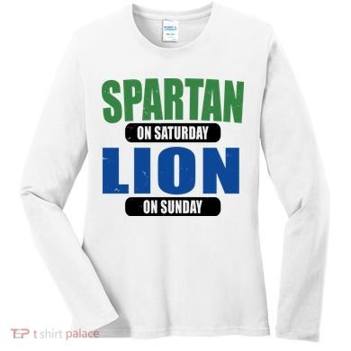 Spartan On Saturday Lion On Sunday Women's Long Sleeve Shirt