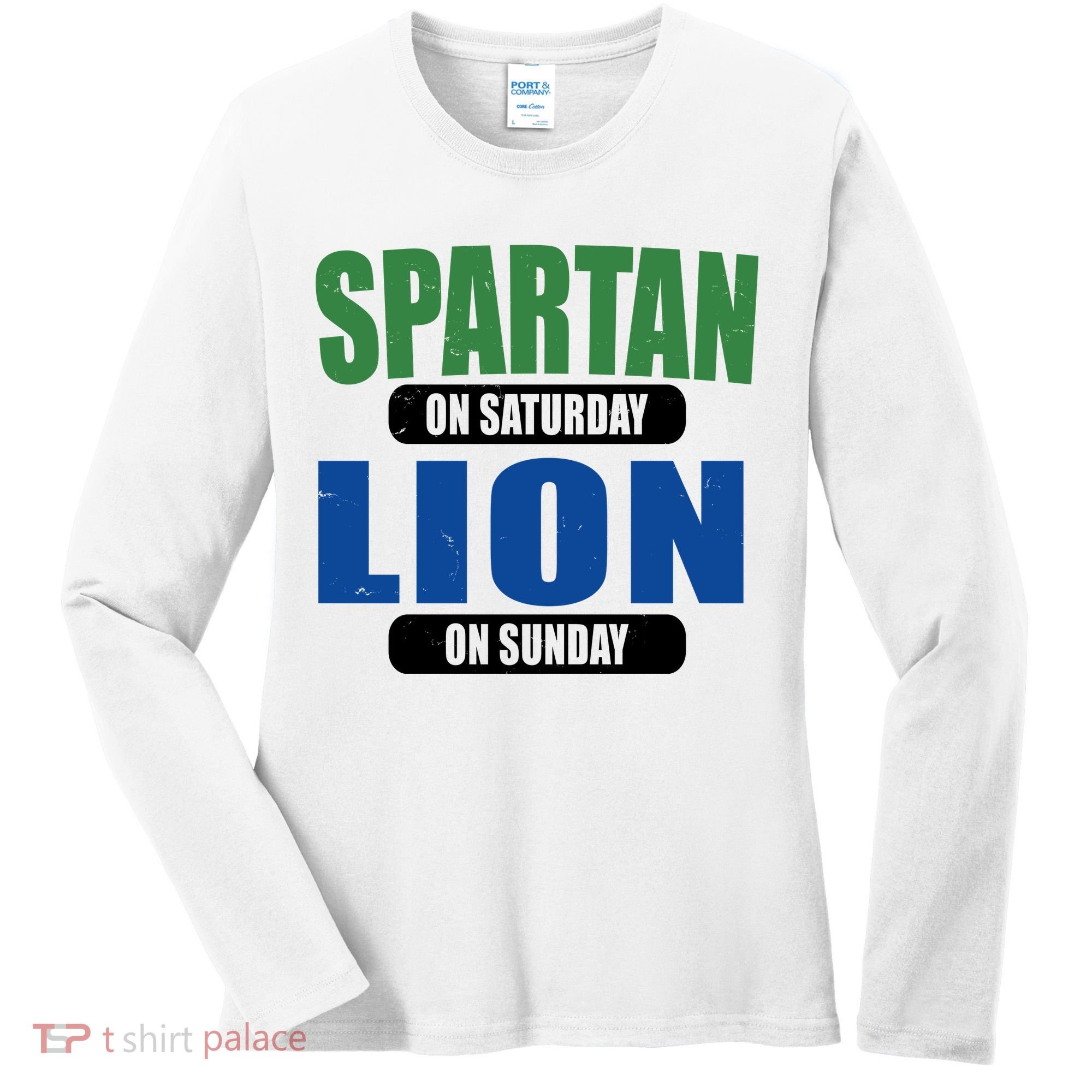 Spartan On Saturday Lion On Sunday Women's Long Sleeve Shirt