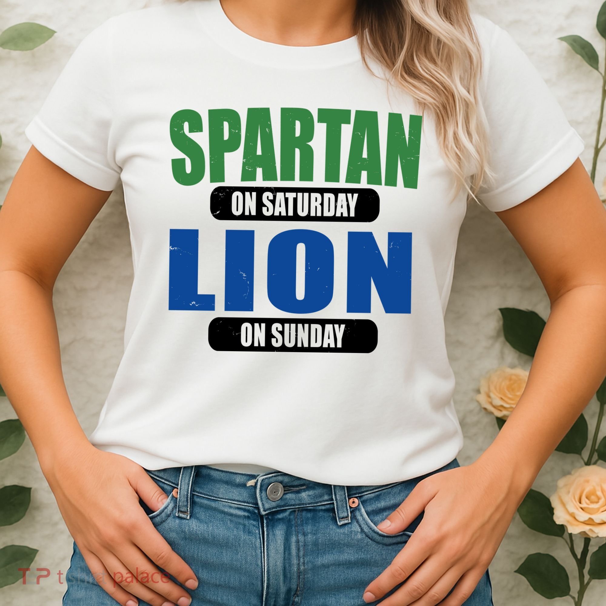 Spartan On Saturday Lion On Sunday Women's T-Shirt