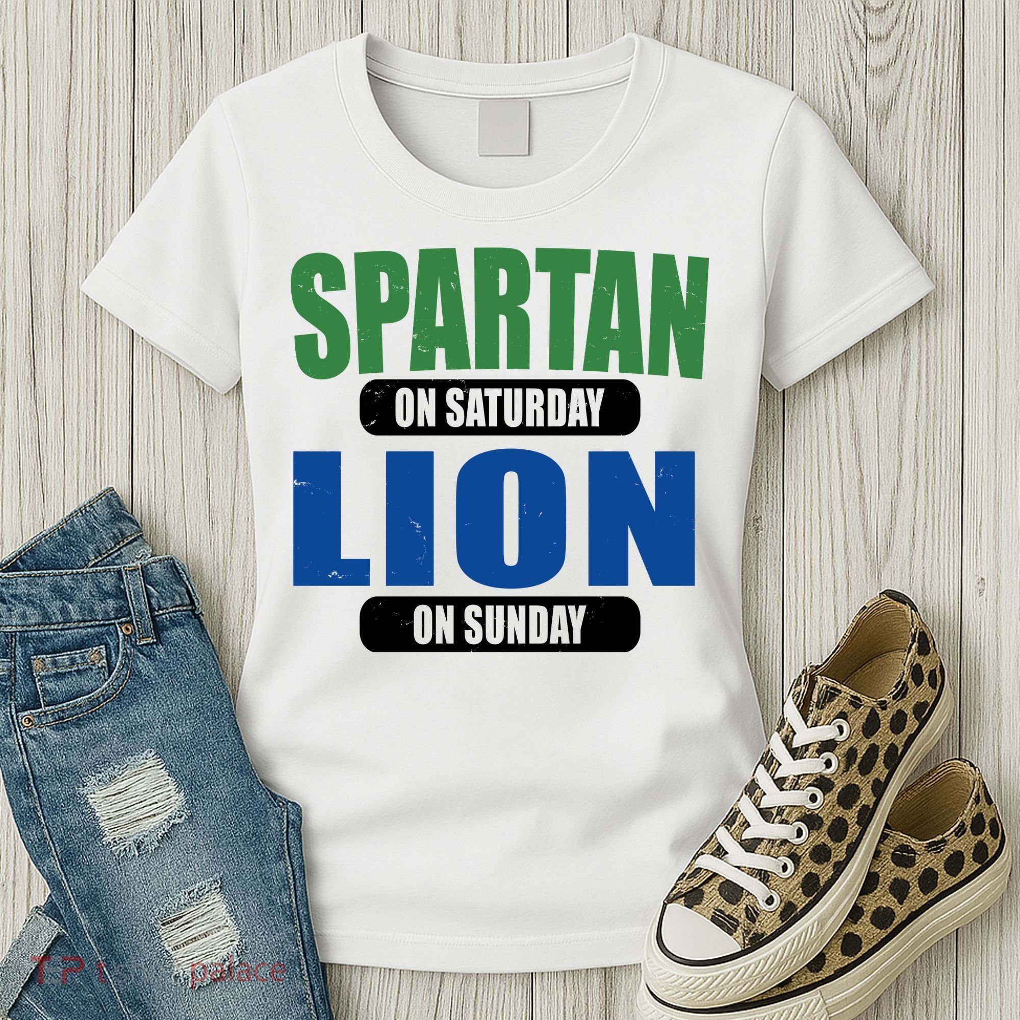 Spartan On Saturday Lion On Sunday Women's T-Shirt