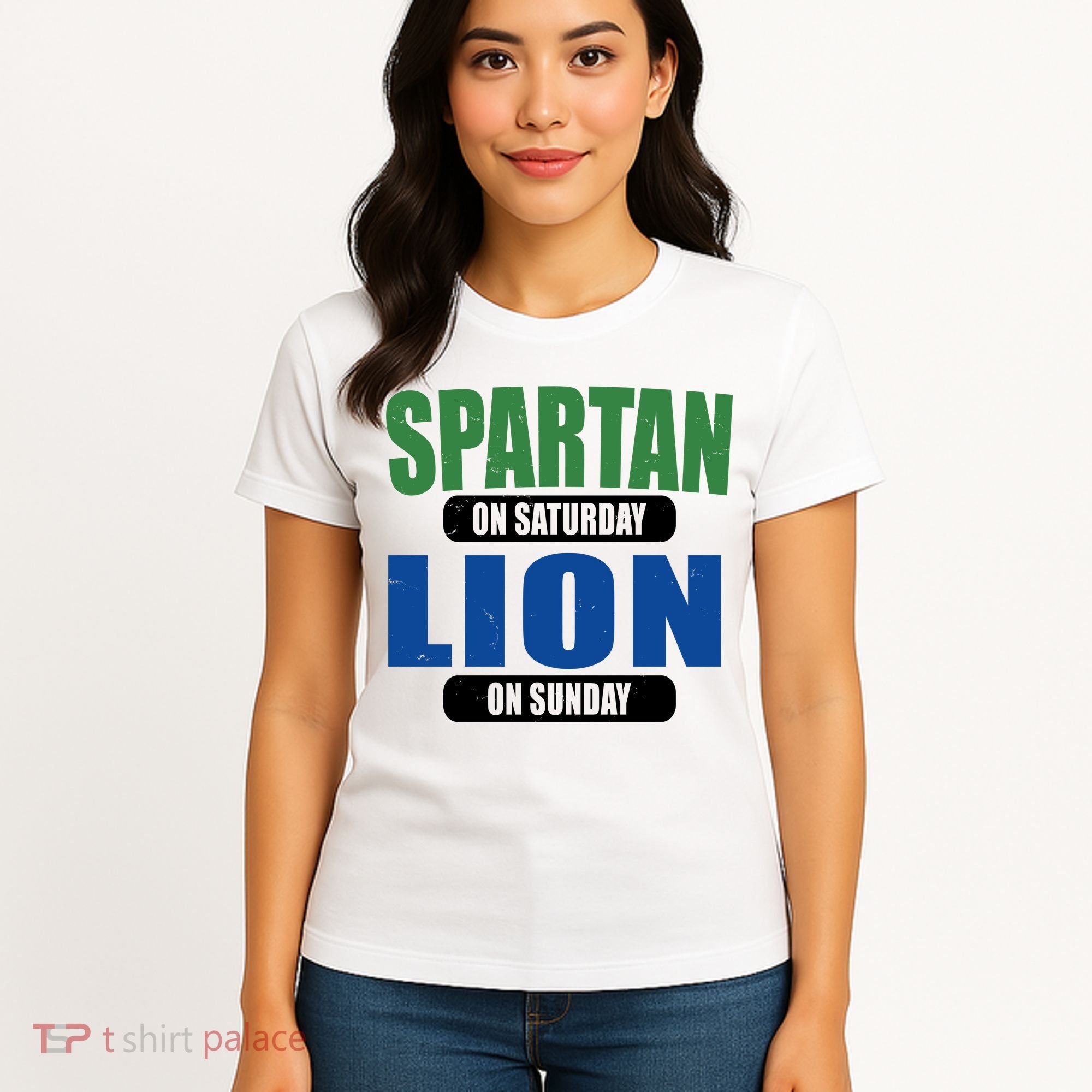 Spartan On Saturday Lion On Sunday Women's T-Shirt