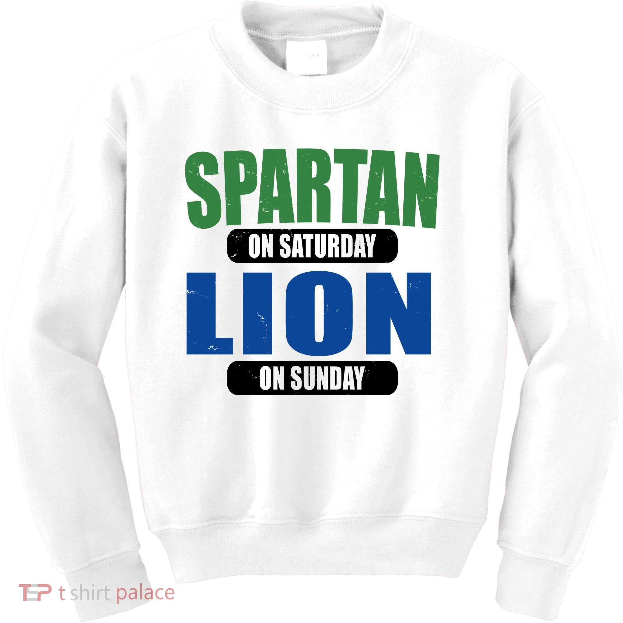 Spartan On Saturday Lion On Sunday Kids Sweatshirt