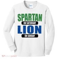 Spartan On Saturday Lion On Sunday Kids Long Sleeve Shirt thumb 0