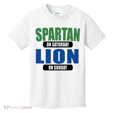 Spartan On Saturday Lion On Sunday Kids T-Shirt