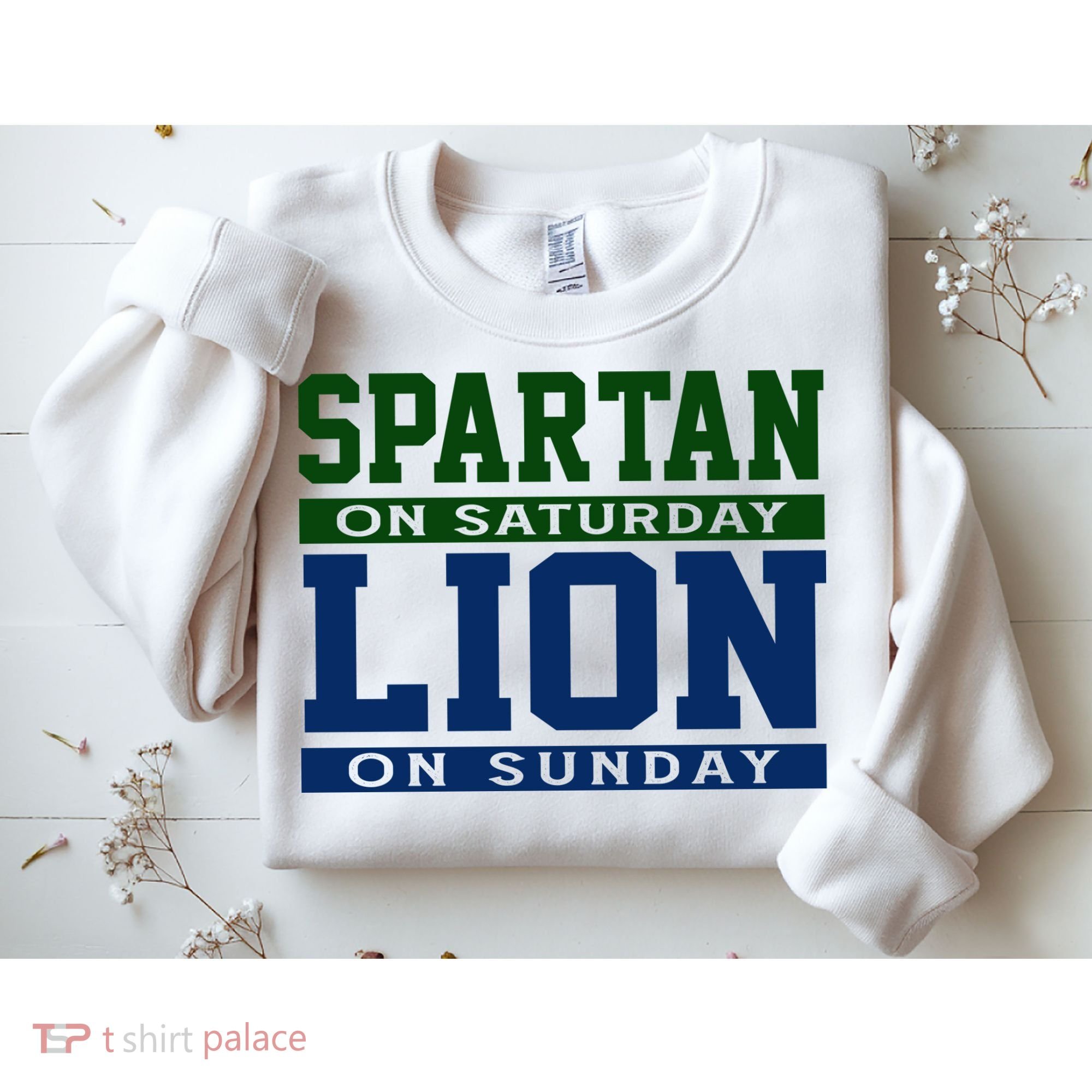Spartan On Saturday Lion On Sunday Funny Detroit Sweatshirt