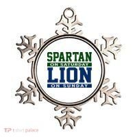 Spartan On Saturday Lion On Sunday Funny Detroit Ornament thumb 0