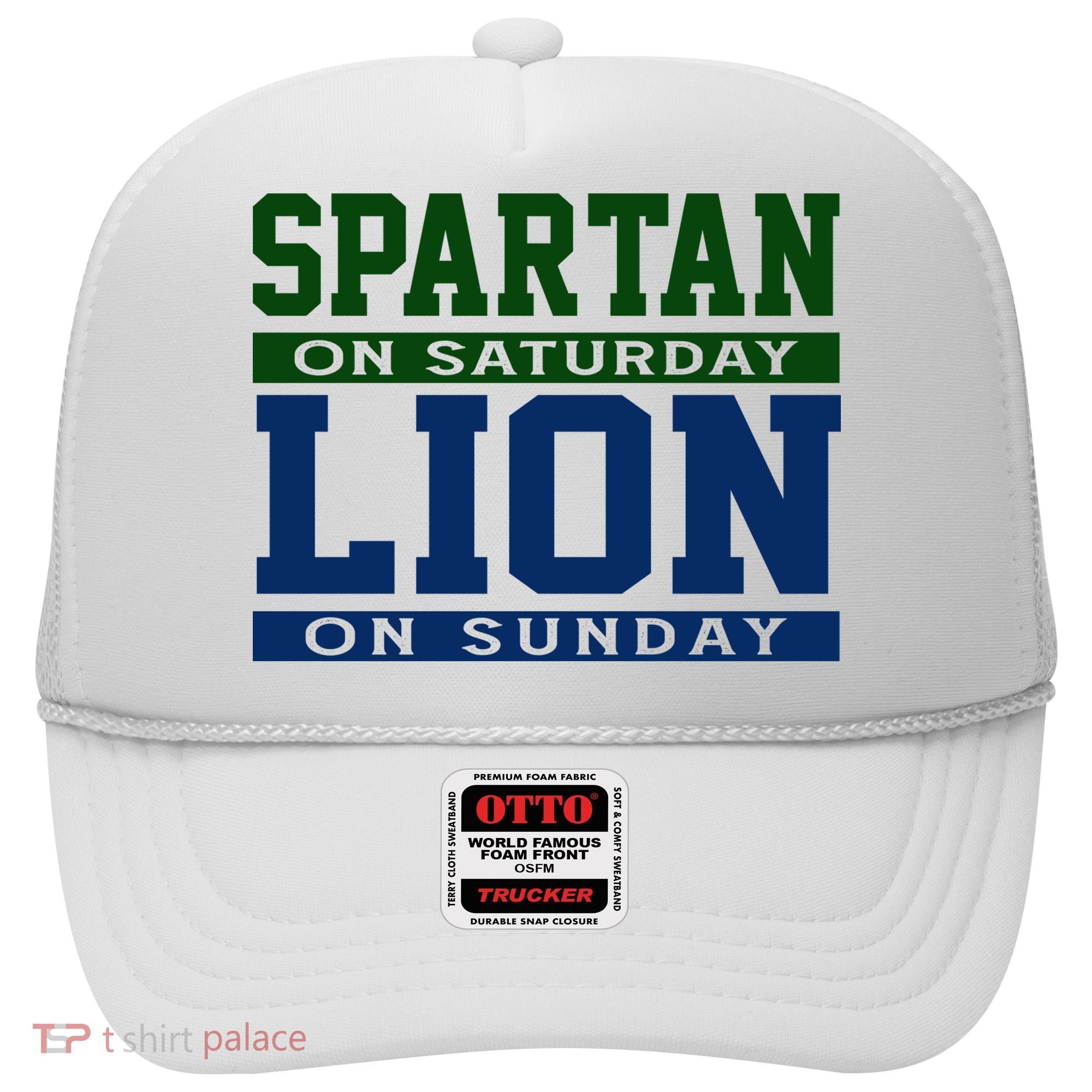 Spartan On Saturday Lion On Sunday Funny Detroit Hat