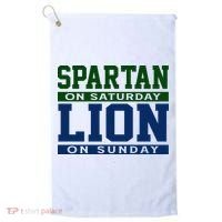 Spartan On Saturday Lion On Sunday Funny Detroit Golf Towel thumb 0