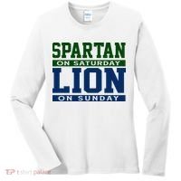 Spartan On Saturday Lion On Sunday Funny Detroit Women's Long Sleeve Shirt thumb 0