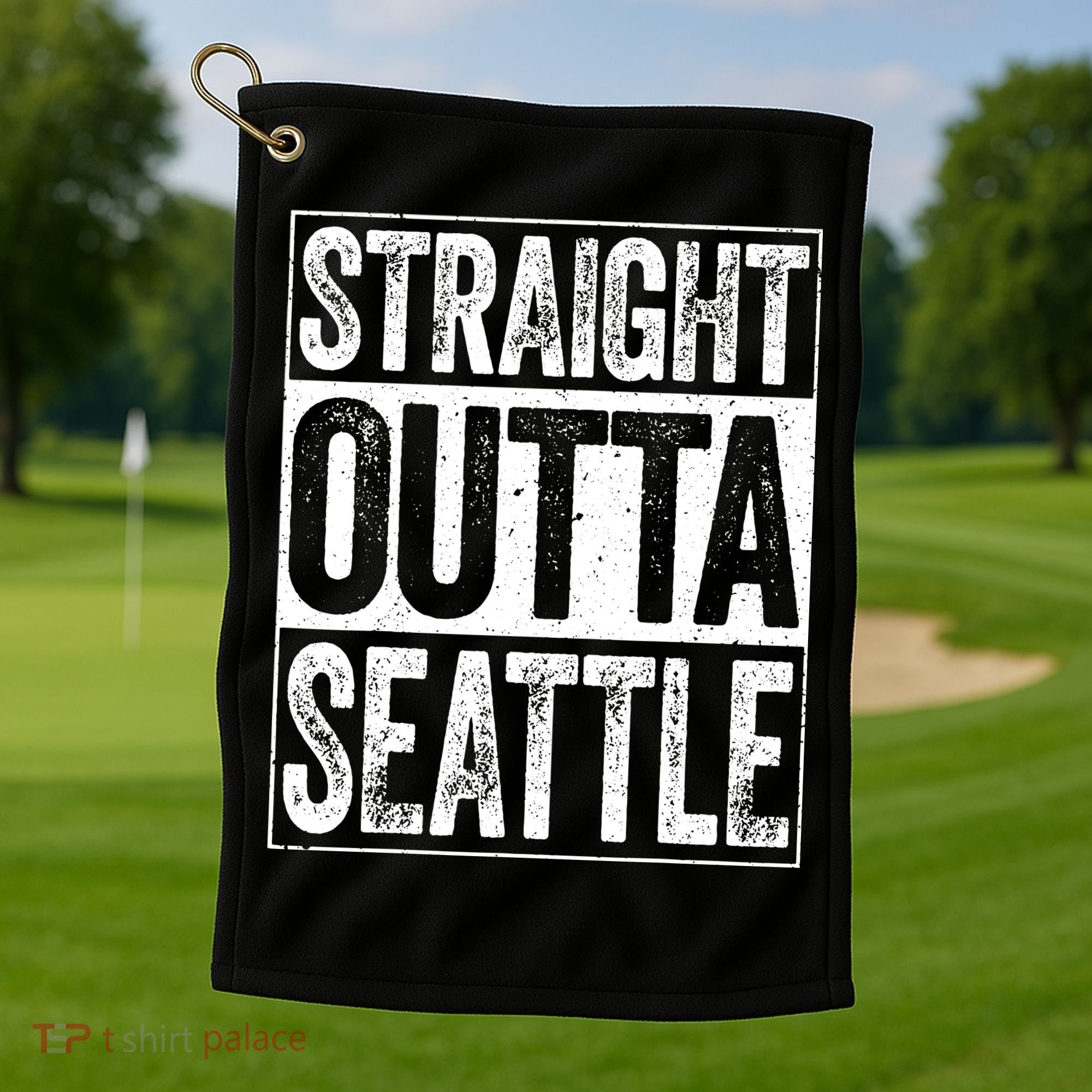 Straight Outta Seattle Washington Golf Towel