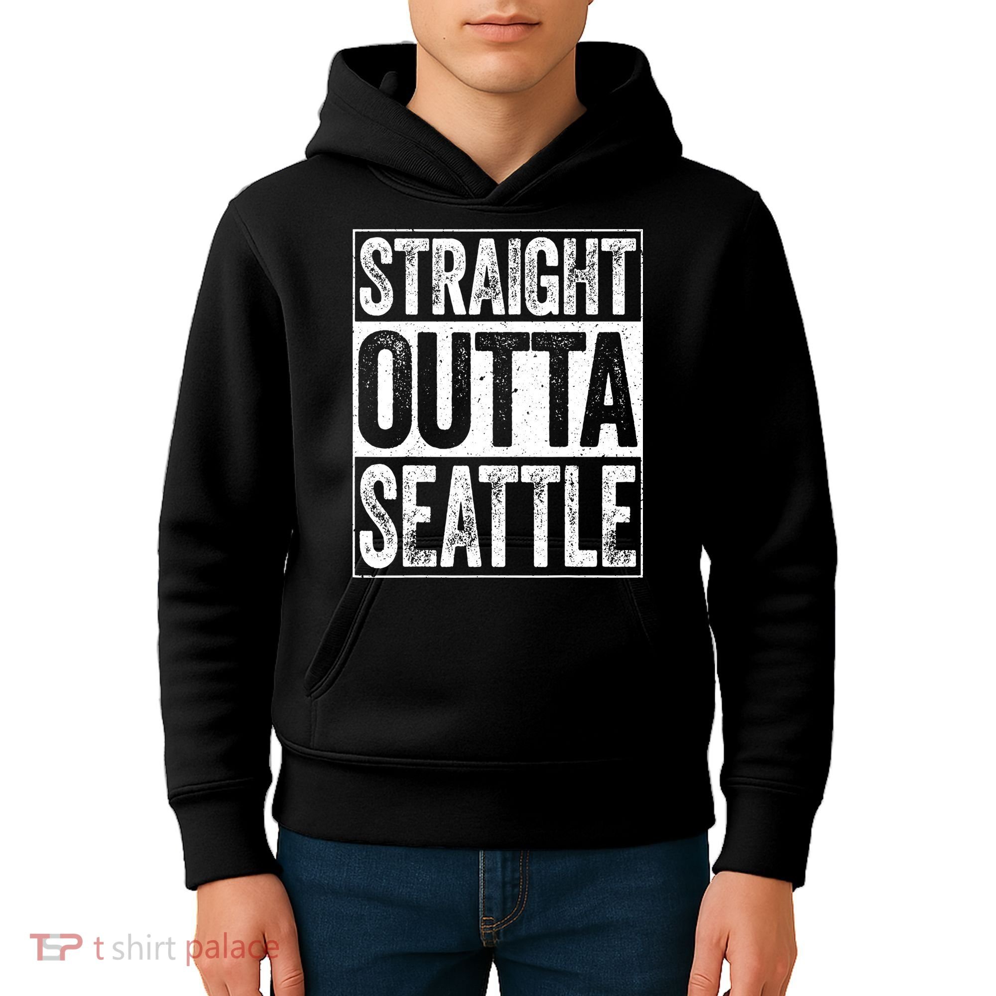 Straight Outta Seattle Washington Kids Hoodie