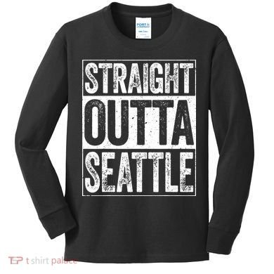 Straight Outta Seattle Washington Kids Long Sleeve Shirt