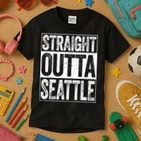 Straight Outta Seattle Washington Kids T-Shirt thumb 3