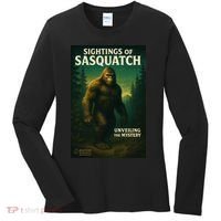 Sightings Of Sasquatch Cryptid Mystery Forest Women's Long Sleeve Shirt thumb 0