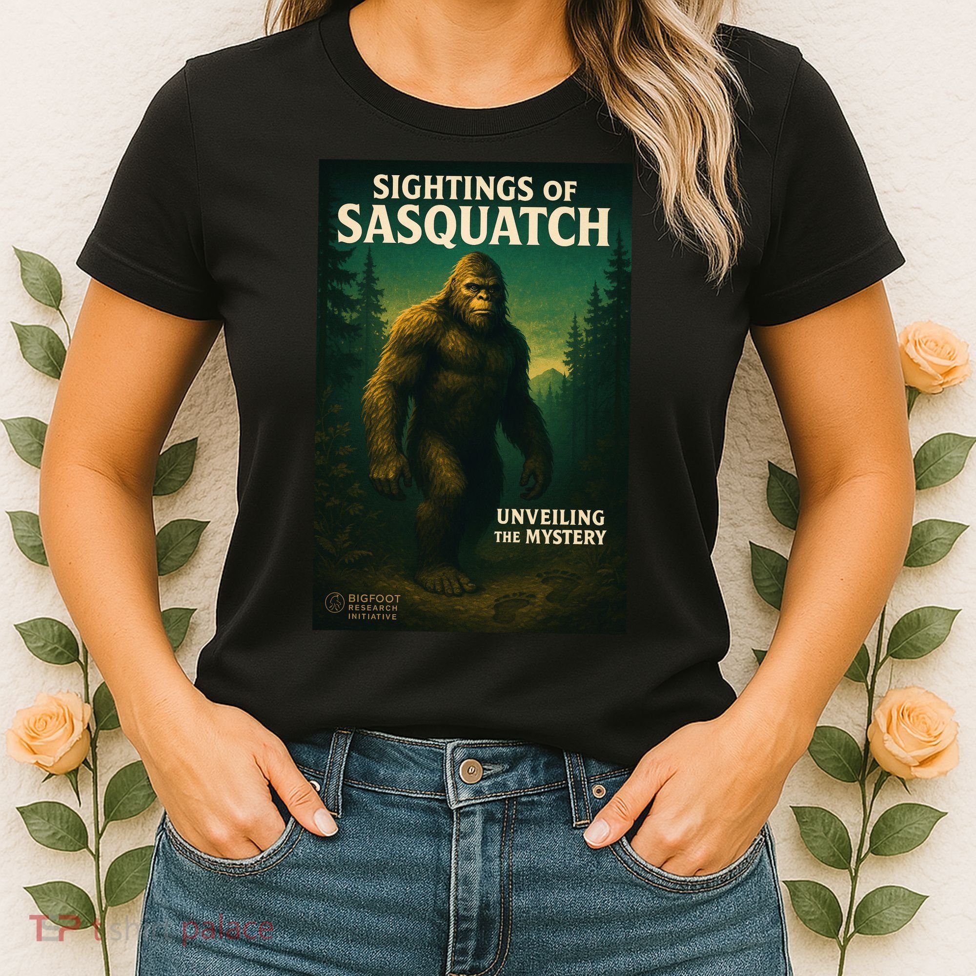 Sightings Of Sasquatch Cryptid Mystery Forest Women's T-Shirt