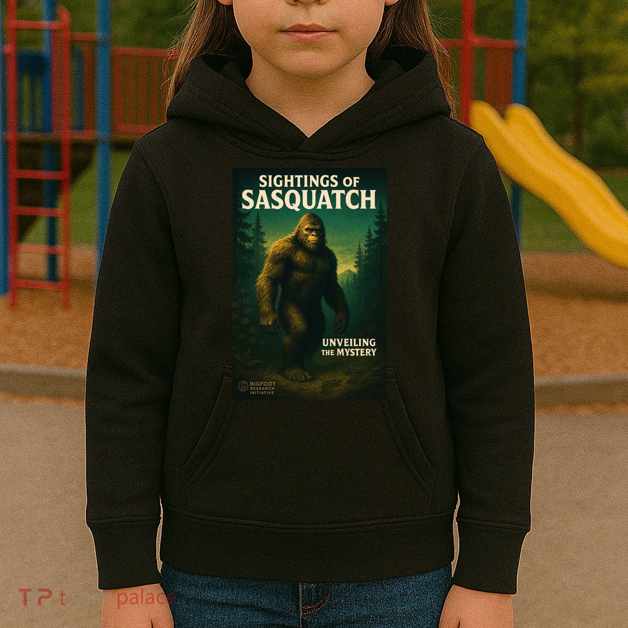 Sightings Of Sasquatch Cryptid Mystery Forest Kids Hoodie