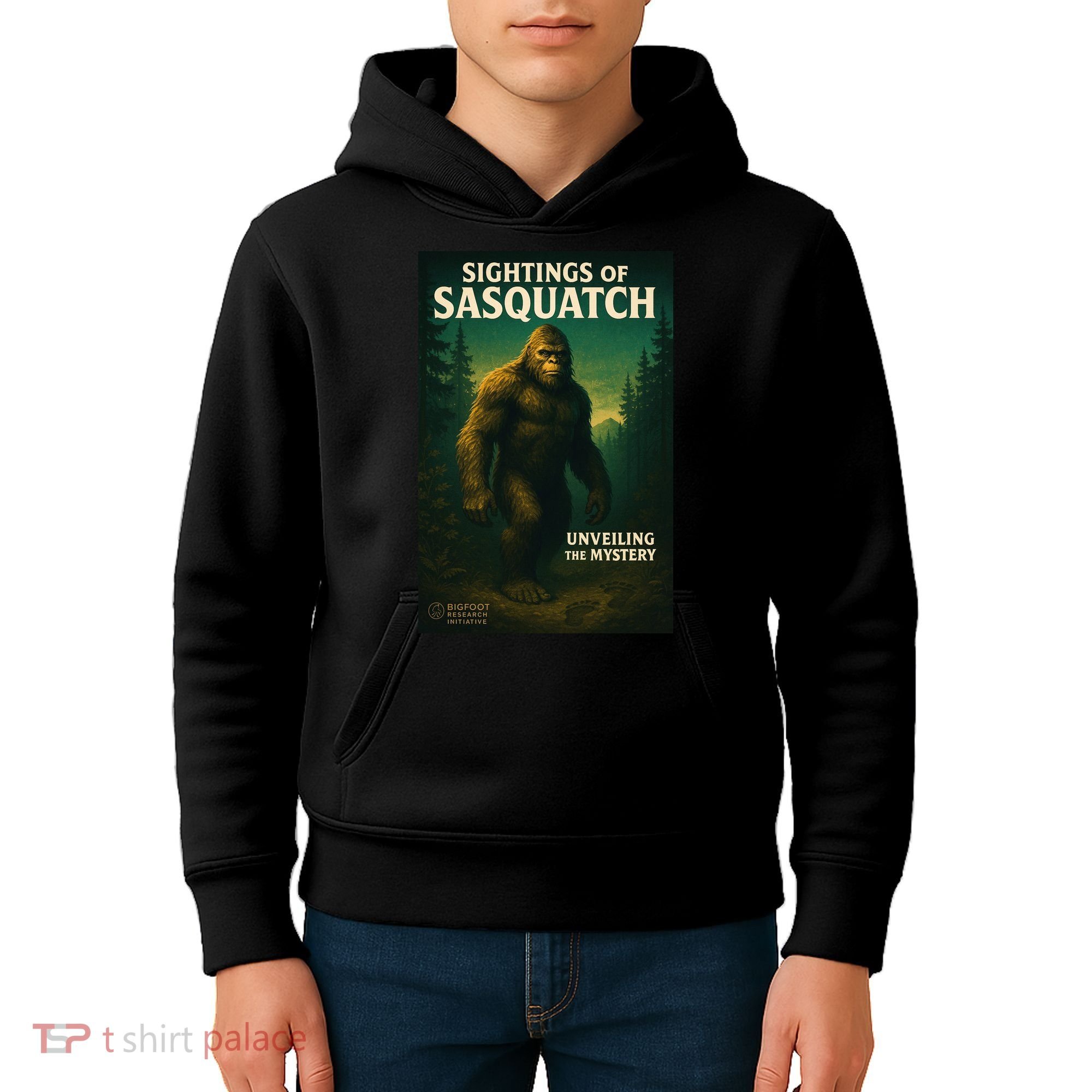 Sightings Of Sasquatch Cryptid Mystery Forest Kids Hoodie