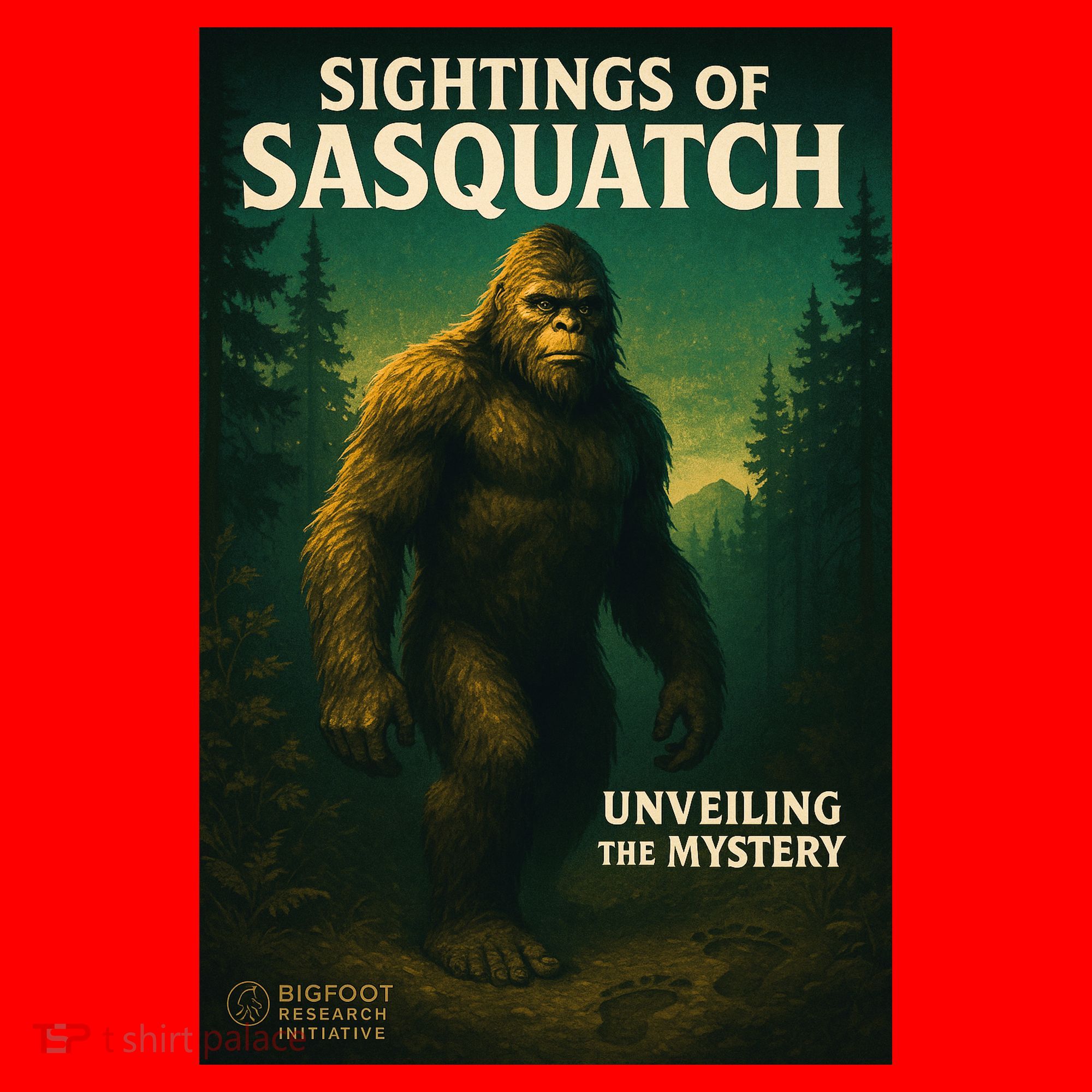 Sightings Of Sasquatch Cryptid Mystery Forest Santa Hat