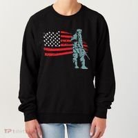 Support Our Soldiers USA American Flag Women's Sweatshirt thumb 0