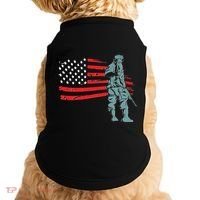 Support Our Soldiers USA American Flag Doggie Tank thumb 0