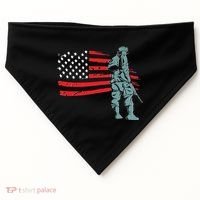 Support Our Soldiers USA American Flag USA-Made Doggie Bandana thumb 0