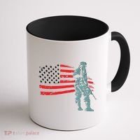 Support Our Soldiers USA American Flag Coffee Mug thumb 1