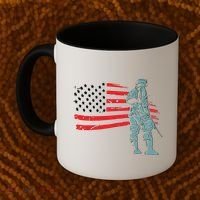 Support Our Soldiers USA American Flag Coffee Mug thumb 2