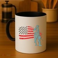 Support Our Soldiers USA American Flag Coffee Mug thumb 4