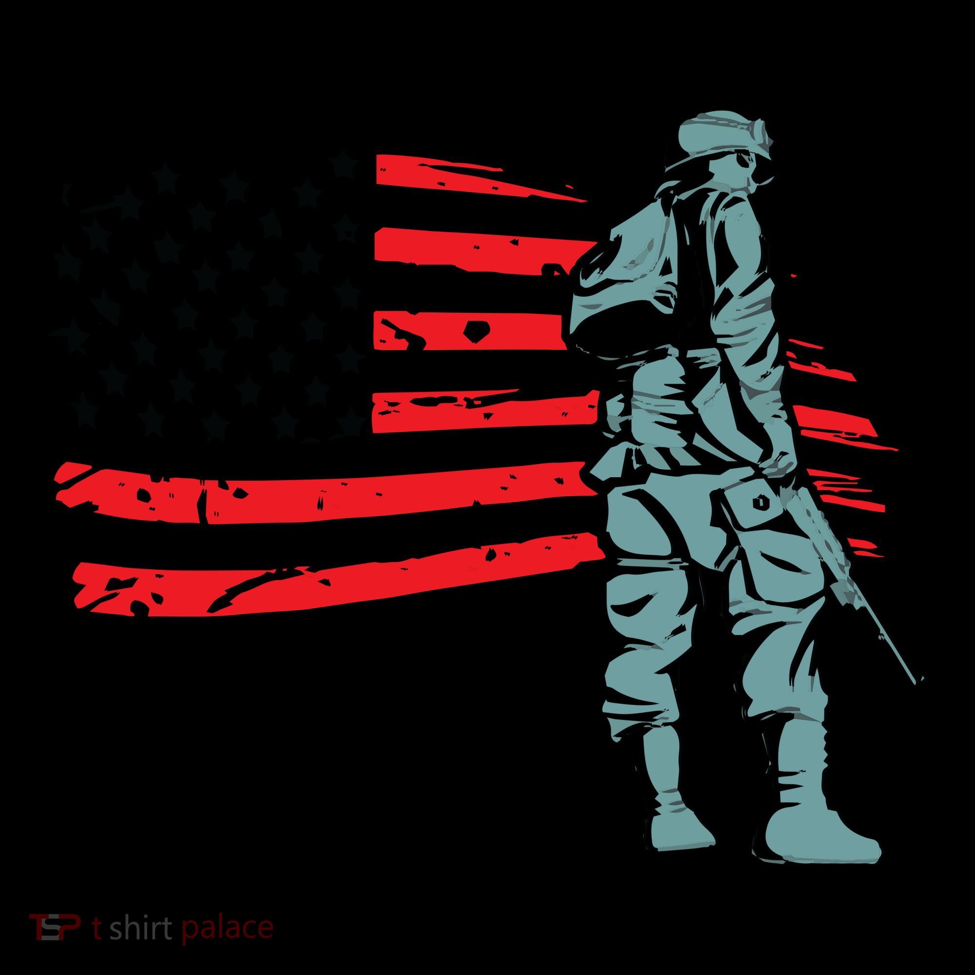 Support Our Soldiers USA American Flag Coffee Mug