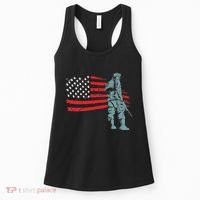 Support Our Soldiers USA American Flag Women's Tank Top thumb 0