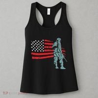 Support Our Soldiers USA American Flag Women's Tank Top thumb 3
