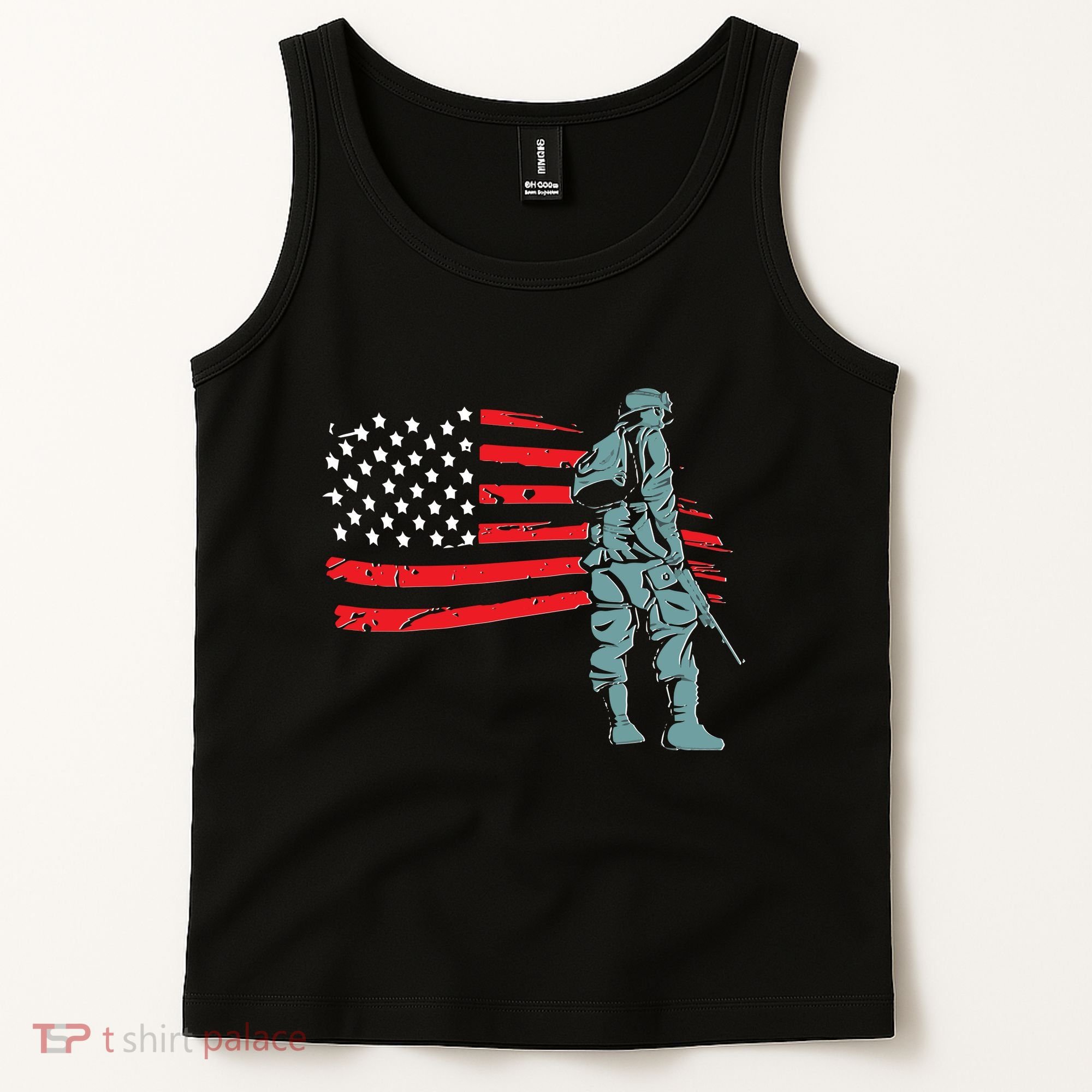 Support Our Soldiers USA American Flag Tank Top