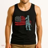 Support Our Soldiers USA American Flag Tank Top thumb 3