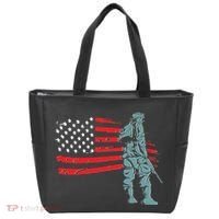 Support Our Soldiers USA American Flag Tote Bag thumb 0