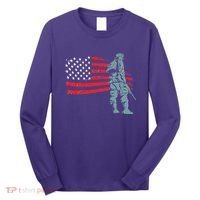 Support Our Soldiers USA American Flag Long Sleeve Shirt thumb 0