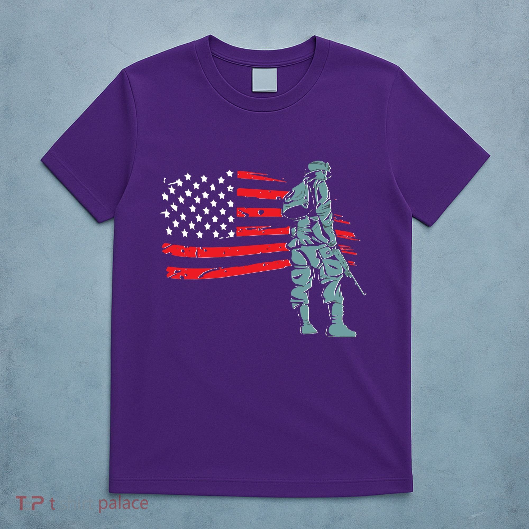 Support Our Soldiers USA American Flag T-Shirt