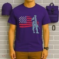 Support Our Soldiers USA American Flag T-Shirt thumb 6