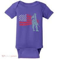 Support Our Soldiers USA American Flag Baby Bodysuit thumb 0
