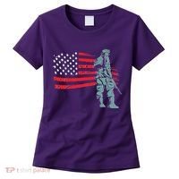 Support Our Soldiers USA American Flag Women's T-Shirt thumb 0