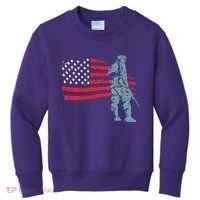 Support Our Soldiers USA American Flag Kids Sweatshirt thumb 0