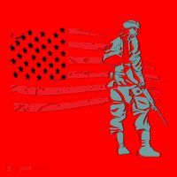 Support Our Soldiers USA American Flag Santa Hat thumb 1