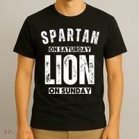 Spartan On Saturday Lion On Sunday Funny Detroit Vintage T-Shirt thumb 3
