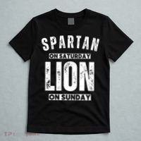 Spartan On Saturday Lion On Sunday Funny Detroit Vintage T-Shirt thumb 5