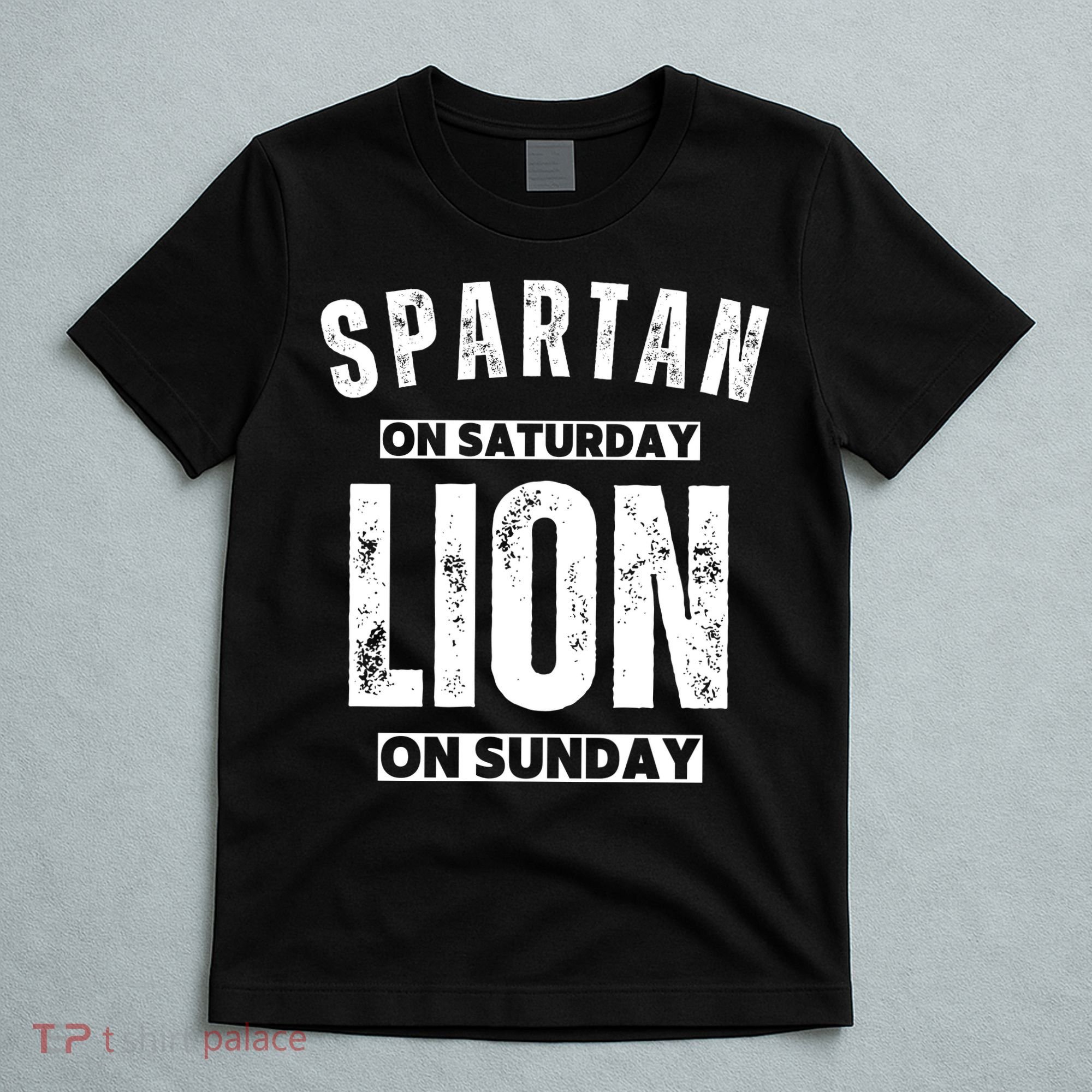 Spartan On Saturday Lion On Sunday Funny Detroit Vintage T-Shirt