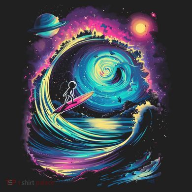 Surfing Outta Space Astronaut Ladies Heavyweight Boxy Pullover Hoodie