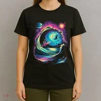 Surfing Outta Space Astronaut T-Shirt thumb 4