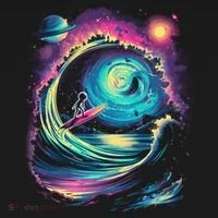 Surfing Outta Space Astronaut Bucket Hat thumb 4